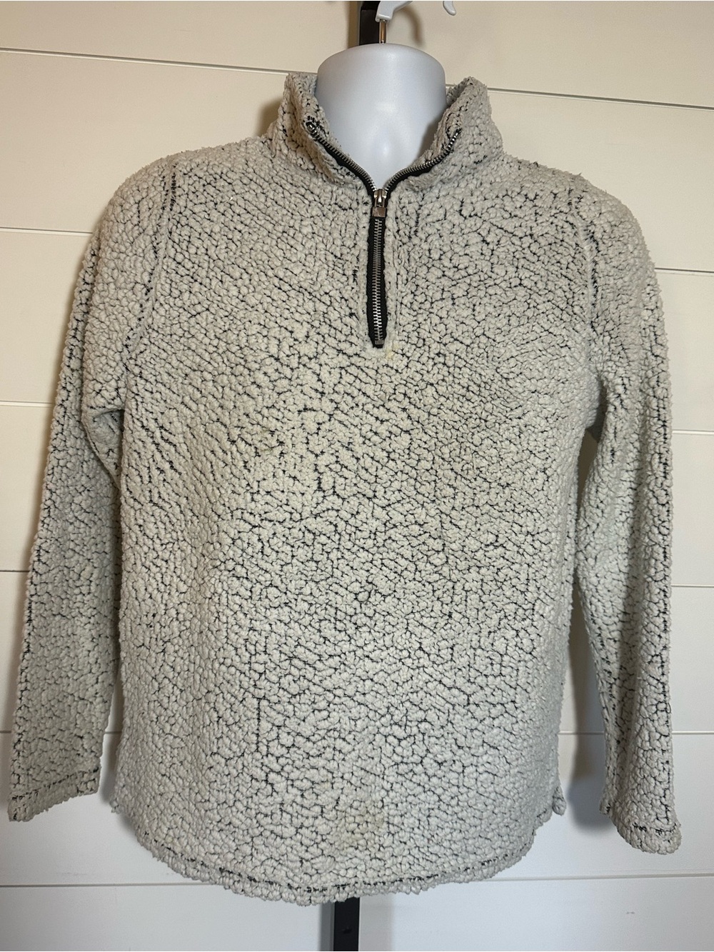 Women’s Sherpa Pullover Sweater - Light Gray